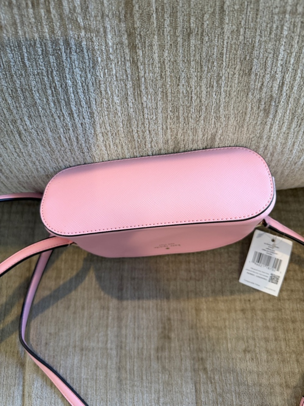 Kate Spade Pink small domed Crossbody Crossbody Bag Saffiano 7 1/2 by 6 new - Picture 6 of 12